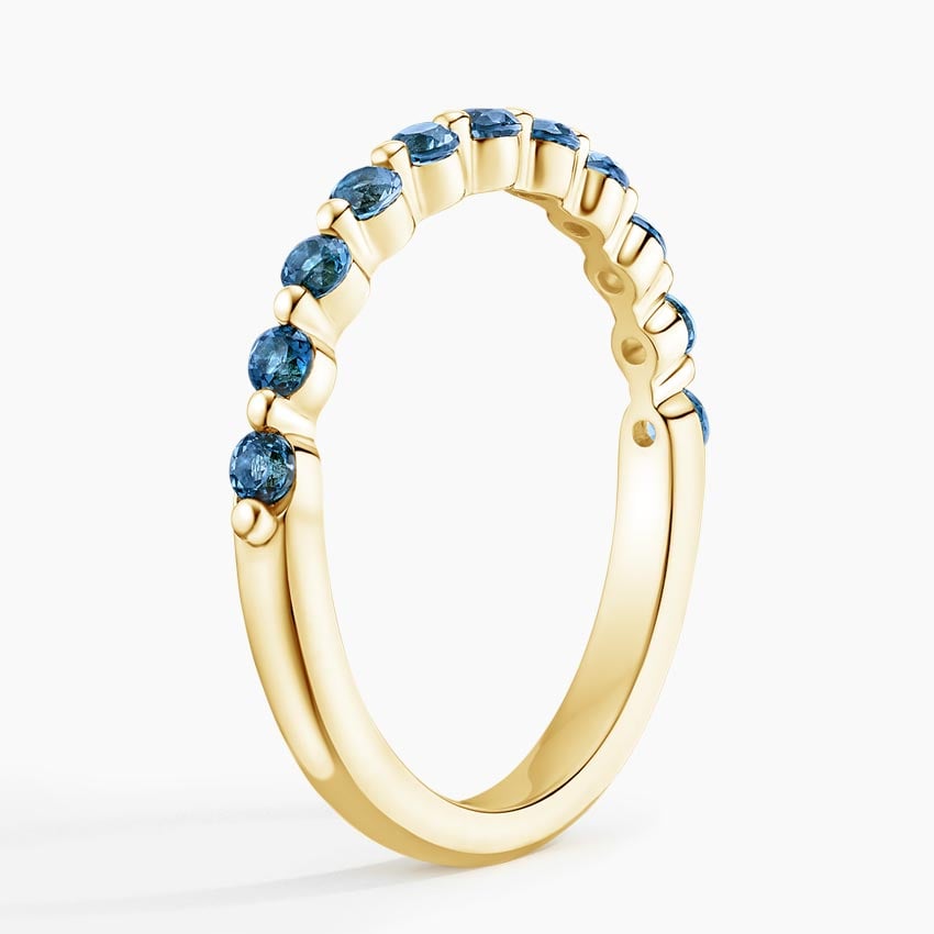 Marseille London Blue Topaz Ring Yellow Gold 18k Wedding Band