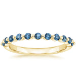 Marseille London Blue Topaz Ring Yellow Gold 18k Wedding Band