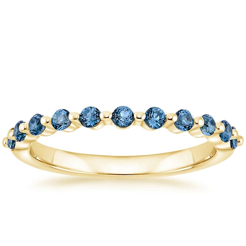Marseille London Blue Topaz Ring Yellow Gold 18k Wedding Band