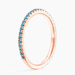 Luxe Ballad London Blue Topaz Ring Rose Gold 18k Wedding Band
