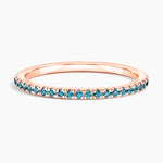 Luxe Ballad London Blue Topaz Ring Rose Gold 18k Wedding Band