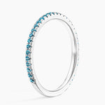 Luxe Ballad London Blue Topaz Ring Platinum Wedding Band