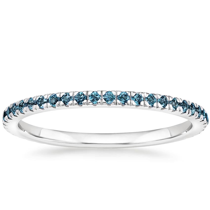 Luxe Ballad London Blue Topaz Ring Platinum Wedding Band
