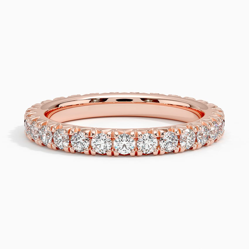 French Pavé Eternity Diamond Ring (1 ct. tw.) Rose Gold 18k Eternity Band