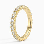 French Pavé Eternity Diamond Ring (1 ct. tw.) Yellow Gold 18k Eternity Band