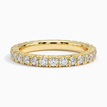 French Pavé Eternity Diamond Ring (1 ct. tw.) Yellow Gold 18k Eternity Band
