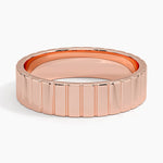 Engraved Lines 5.5mm Wedding Ring Rose Gold 18k Wedding Band