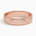 Mojave Milgrain Border 5mm Wedding Ring Rose Gold 18k Wedding Band