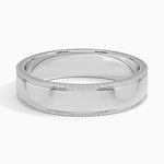 Mojave Milgrain Border 5mm Wedding Ring Platinum Wedding Band