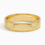 Mojave Milgrain Border 5mm Wedding Ring Yellow Gold 18k Wedding Band