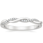 Petite Twisted Vine Diamond Ring (1/8 ct. tw.) Platinum Wedding Band