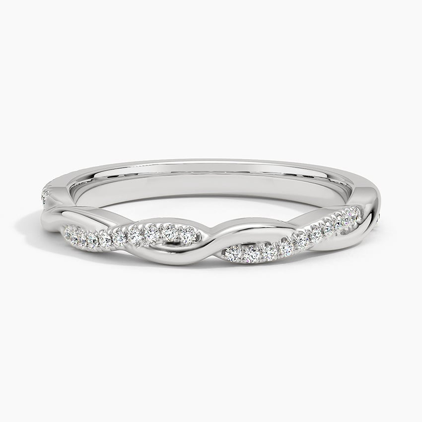 Petite Twisted Vine Diamond Ring (1/8 ct. tw.) Platinum Wedding Band