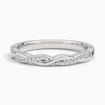 Petite Twisted Vine Diamond Ring (1/8 ct. tw.) Platinum Wedding Band