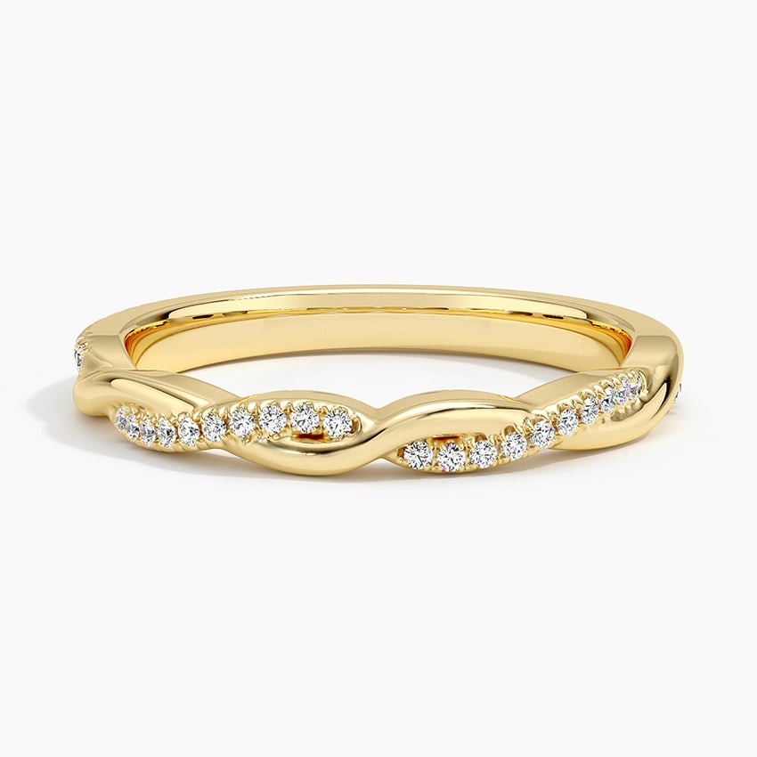 Petite Twisted Vine Diamond Ring (1/8 ct. tw.) Yellow Gold 18k Wedding Band