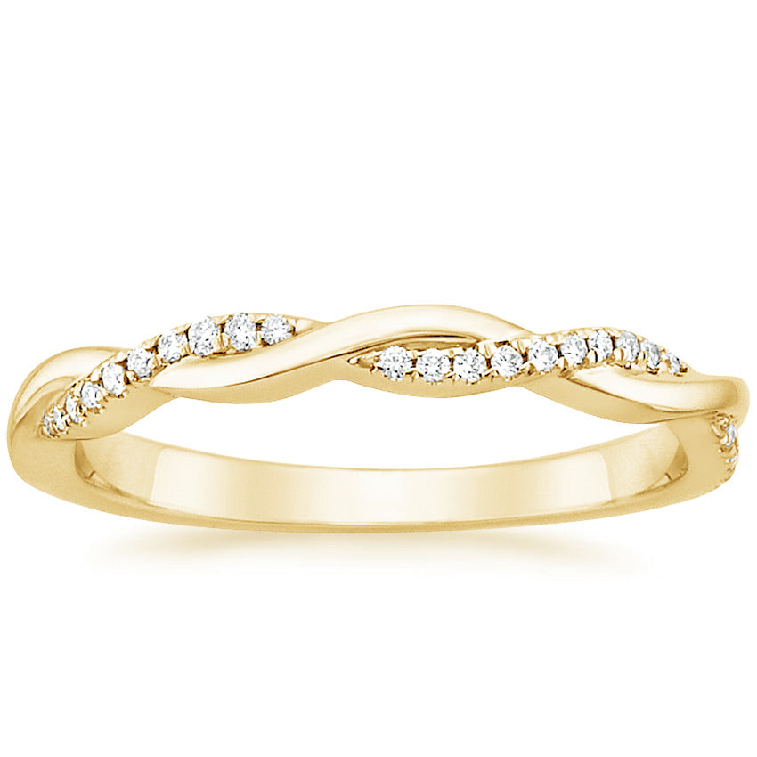Petite Twisted Vine Diamond Ring (1/8 ct. tw.) Yellow Gold 18k Wedding Band