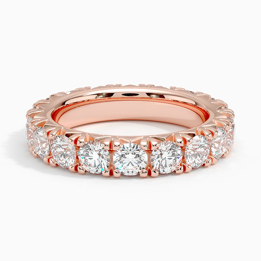 French Pavé Eternity Diamond Ring (3 ct. tw.) Rose Gold 18k Eternity Band