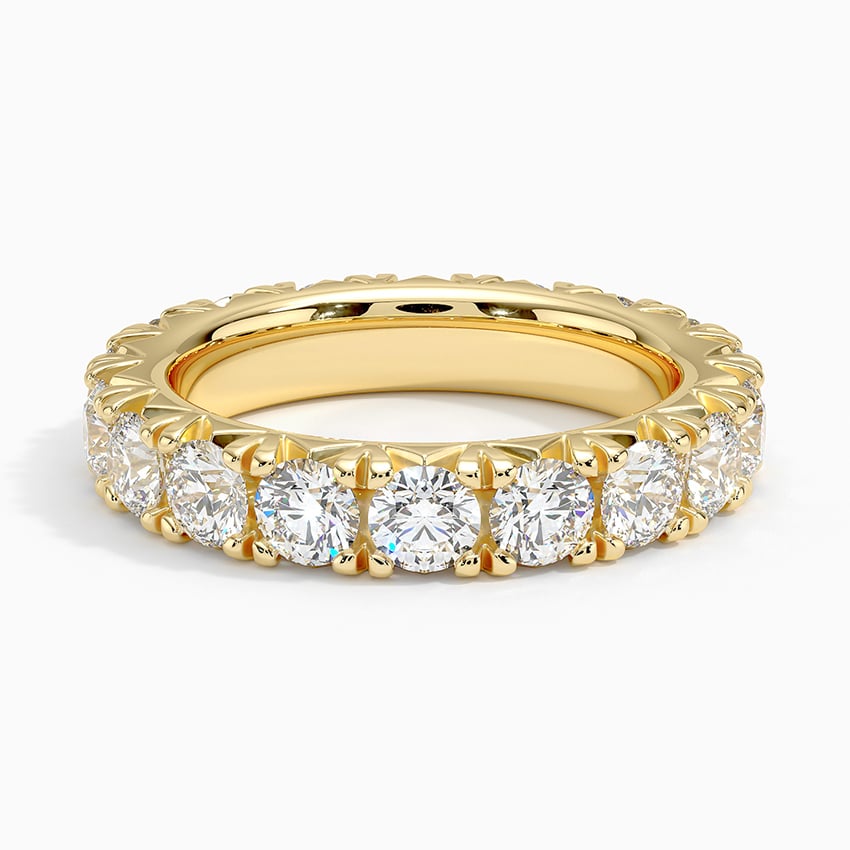 French Pavé Eternity Diamond Ring (3 ct. tw.) Yellow Gold 18k Eternity Band