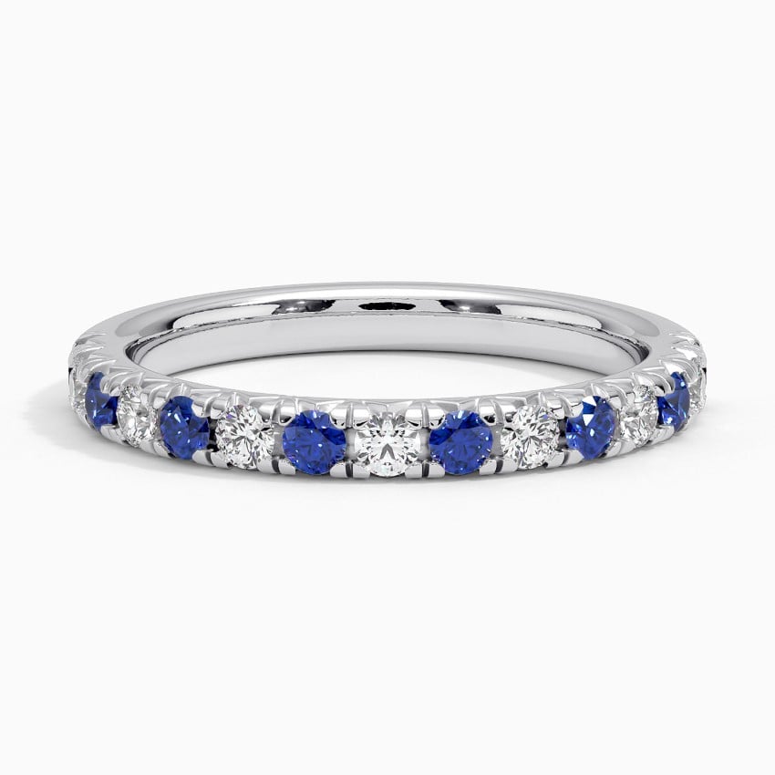 Sienna Sapphire and Diamond Ring (1/5 ct. tw.) Platinum Wedding Band