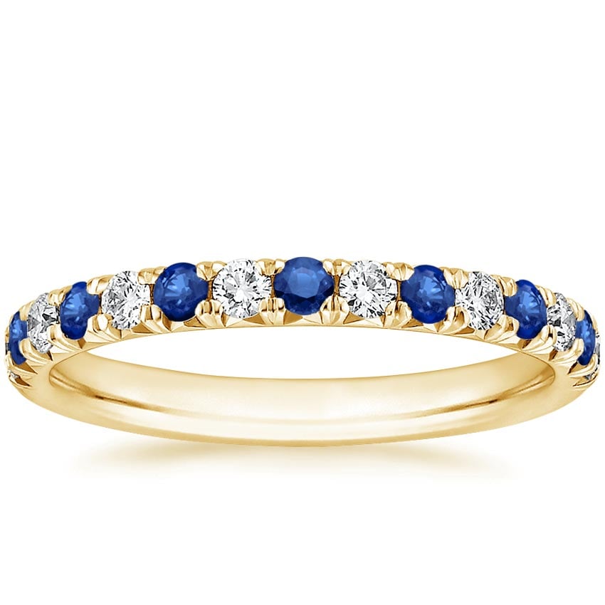 Sienna Sapphire and Diamond Ring (1/5 ct. tw.) Yellow Gold 18k Wedding Band