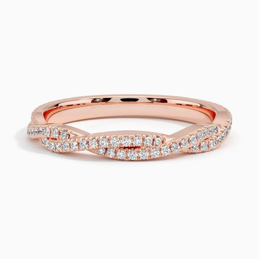 Petite Luxe Twisted Vine Diamond Ring (1/4 ct. tw.) Rose Gold 18k Wedding Band