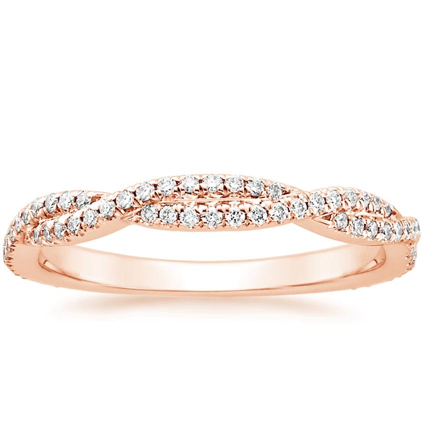 Petite Luxe Twisted Vine Diamond Ring (1/4 ct. tw.) Rose Gold 18k Wedding Band