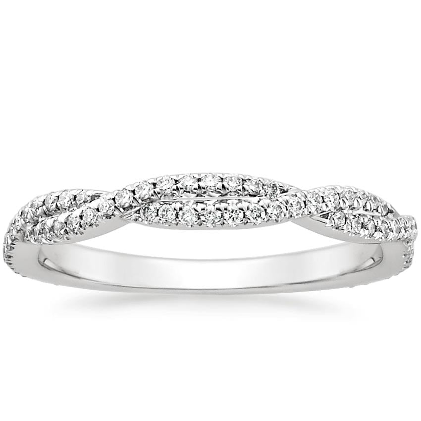 Petite Luxe Twisted Vine Diamond Ring (1/4 ct. tw.) Platinum Wedding Band