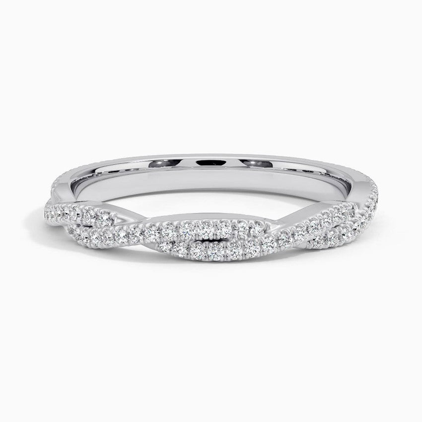 Petite Luxe Twisted Vine Diamond Ring (1/4 ct. tw.) Platinum Wedding Band