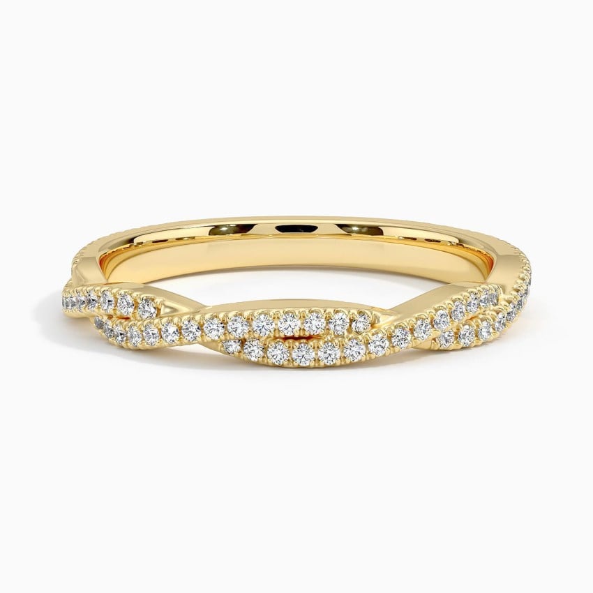 Petite Luxe Twisted Vine Diamond Ring (1/4 ct. tw.) Yellow Gold 18k Wedding Band