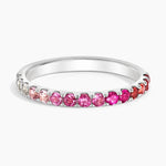 Burgundy Ombre Ring Platinum Wedding Band
