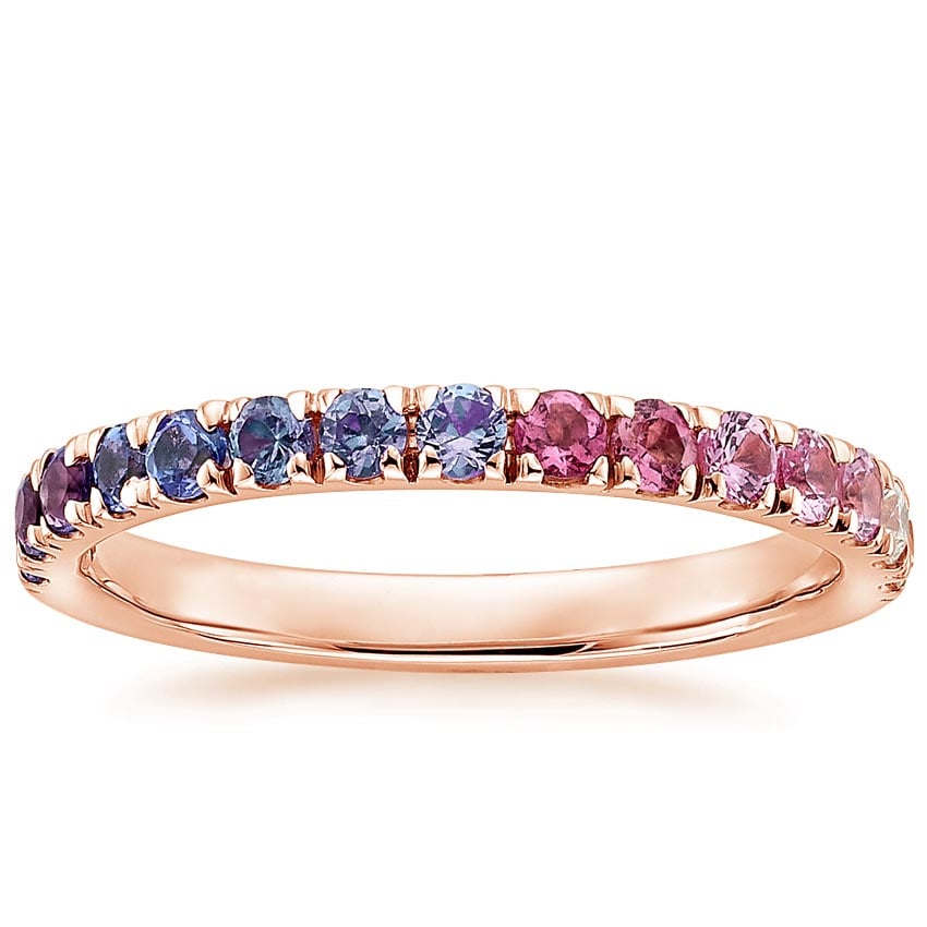 Lilac Ombre Ring Rose Gold 18k Wedding Band