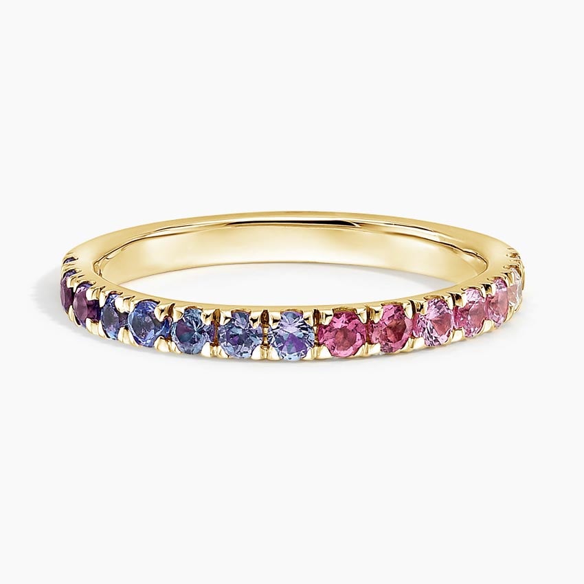 Lilac Ombre Ring Yellow Gold 18k Wedding Band