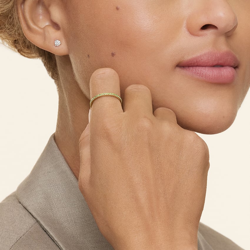 Luxe Ballad Peridot Ring Yellow Gold 18k Wedding Band