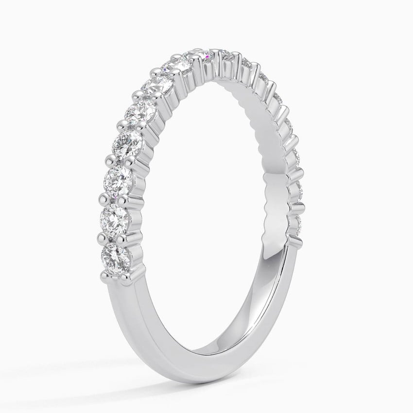 Shared Double Prong Diamond Ring (1/2 ct. tw.) Platinum Wedding Band