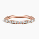 Petite Shared Prong Half Coverage Diamond Ring (1/4 ct. tw.) Rose Gold 18k Wedding Band