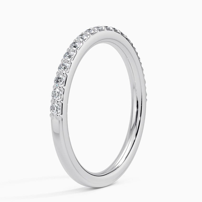 Petite Shared Prong Half Coverage Diamond Ring (1/4 ct. tw.) Platinum Wedding Band