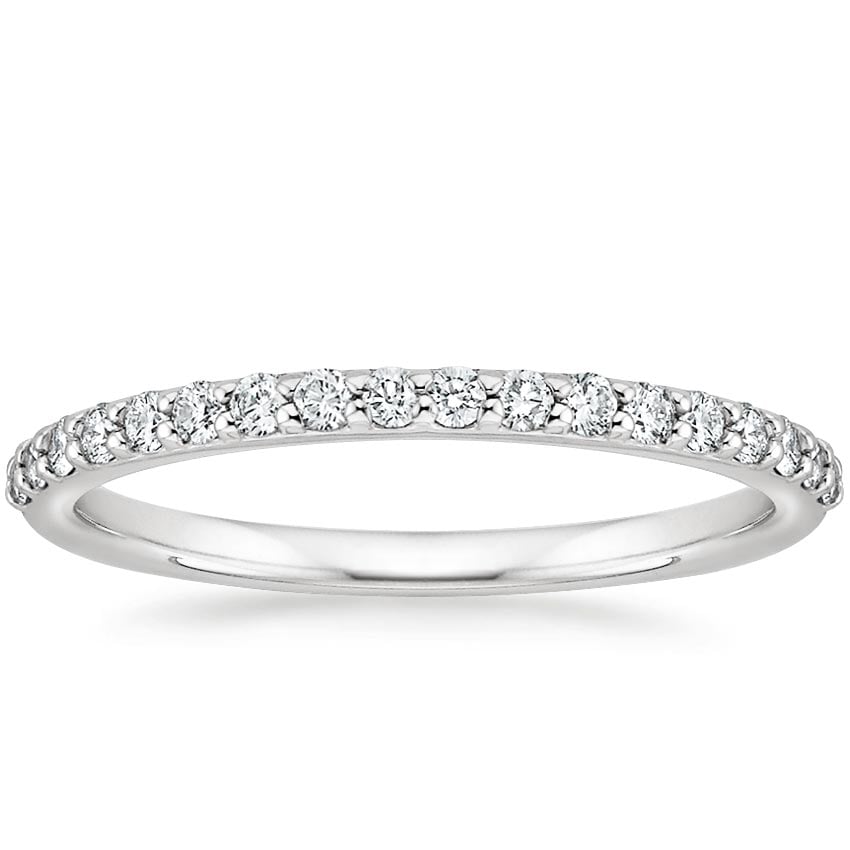 Petite Shared Prong Half Coverage Diamond Ring (1/4 ct. tw.) Platinum Wedding Band