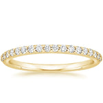 Petite Shared Prong Half Coverage Diamond Ring (1/4 ct. tw.) Yellow Gold 18k Wedding Band