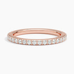 Petite Shared Prong Three-Quarter Coverage Diamond Ring (3/8 ct. tw.) Rose Gold 18k Wedding Band