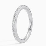 Petite Shared Prong Three-Quarter Coverage Diamond Ring (3/8 ct. tw.) Platinum Wedding Band