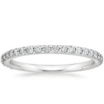 Petite Shared Prong Three-Quarter Coverage Diamond Ring (3/8 ct. tw.) Platinum Wedding Band