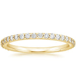 Petite Shared Prong Three-Quarter Coverage Diamond Ring (3/8 ct. tw.) Yellow Gold 18k Wedding Band