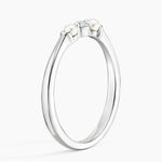 Marlene Freshwater Cultured Pearl and Diamond Ring Platinum Wedding Band