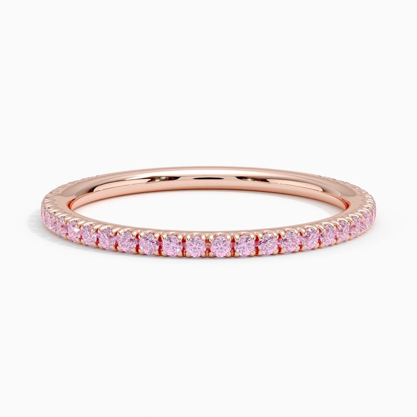 Luxe Ballad Pink Sapphire Ring Rose Gold 18k Wedding Band