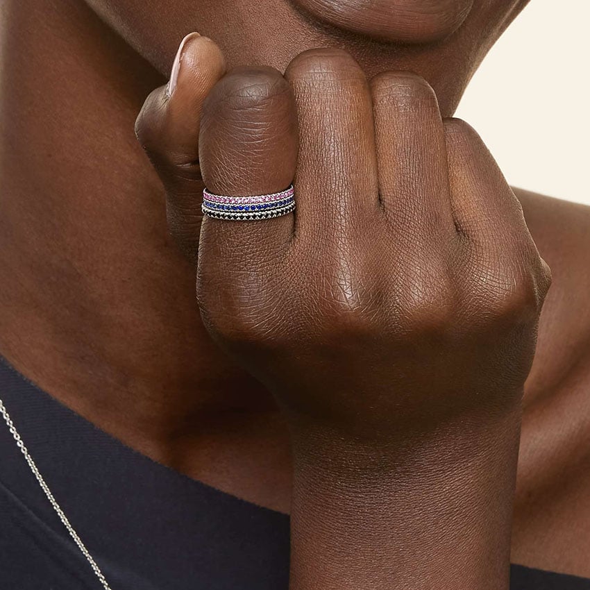 Luxe Ballad Pink Sapphire Ring Platinum Wedding Band