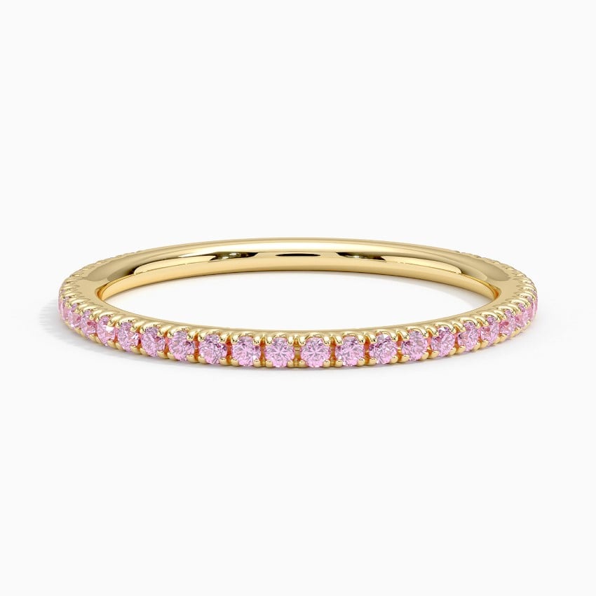 Luxe Ballad Pink Sapphire Ring Yellow Gold 18k Wedding Band