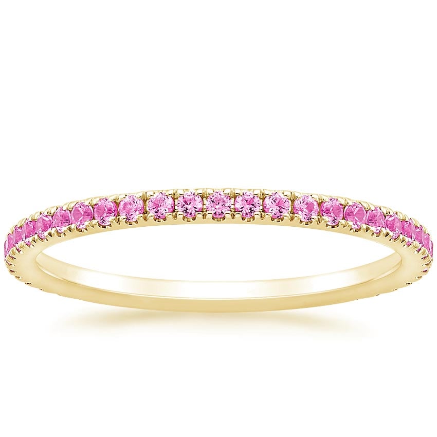 Luxe Ballad Pink Sapphire Ring Yellow Gold 18k Wedding Band