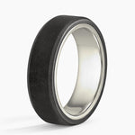 Jett Black 7mm Wedding Ring White Gold 18k Wedding Band