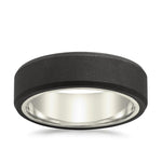 Jett Black 7mm Wedding Ring White Gold 18k Wedding Band