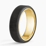 Jett Black 7mm Wedding Ring Yellow Gold 18k Wedding Band