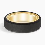 Jett Black 7mm Wedding Ring Yellow Gold 18k Wedding Band